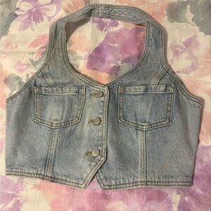 Victoria's Secret Denim Halter Top - Light Blue in Small size